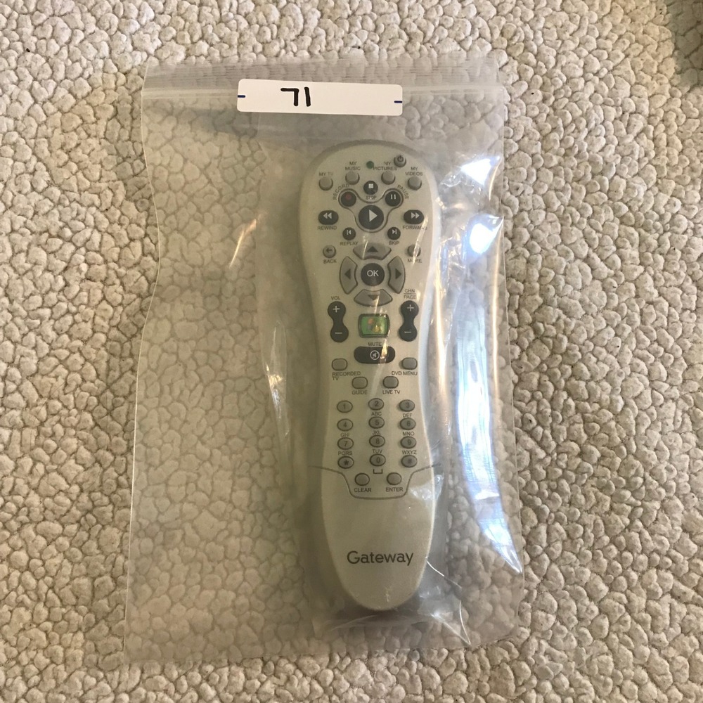 Gateway RC6 IR Windows Media Center PC Remote Control Silver Black 5.877.702 - Picture 3 of 3